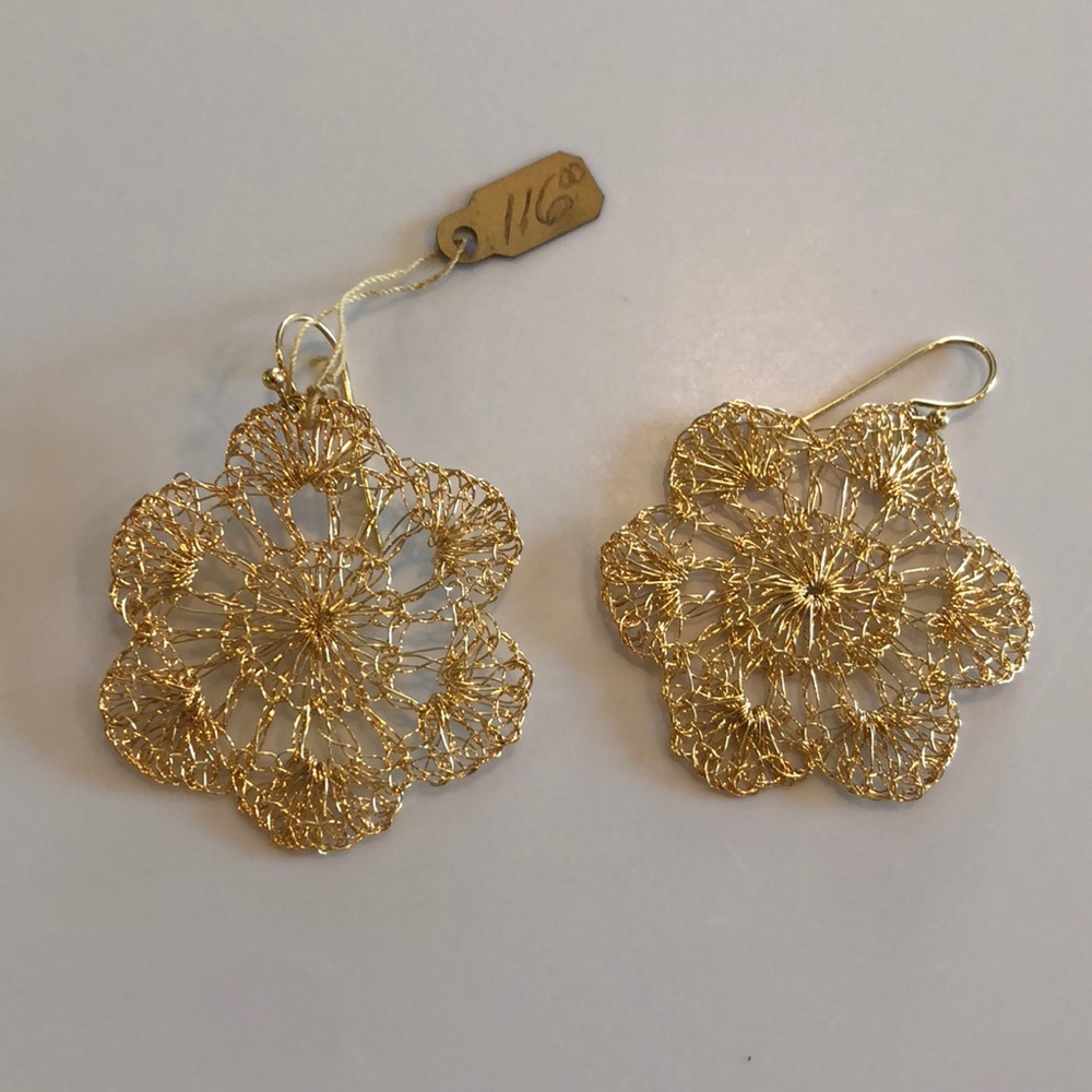 NWT light as a feather gold woven earrings